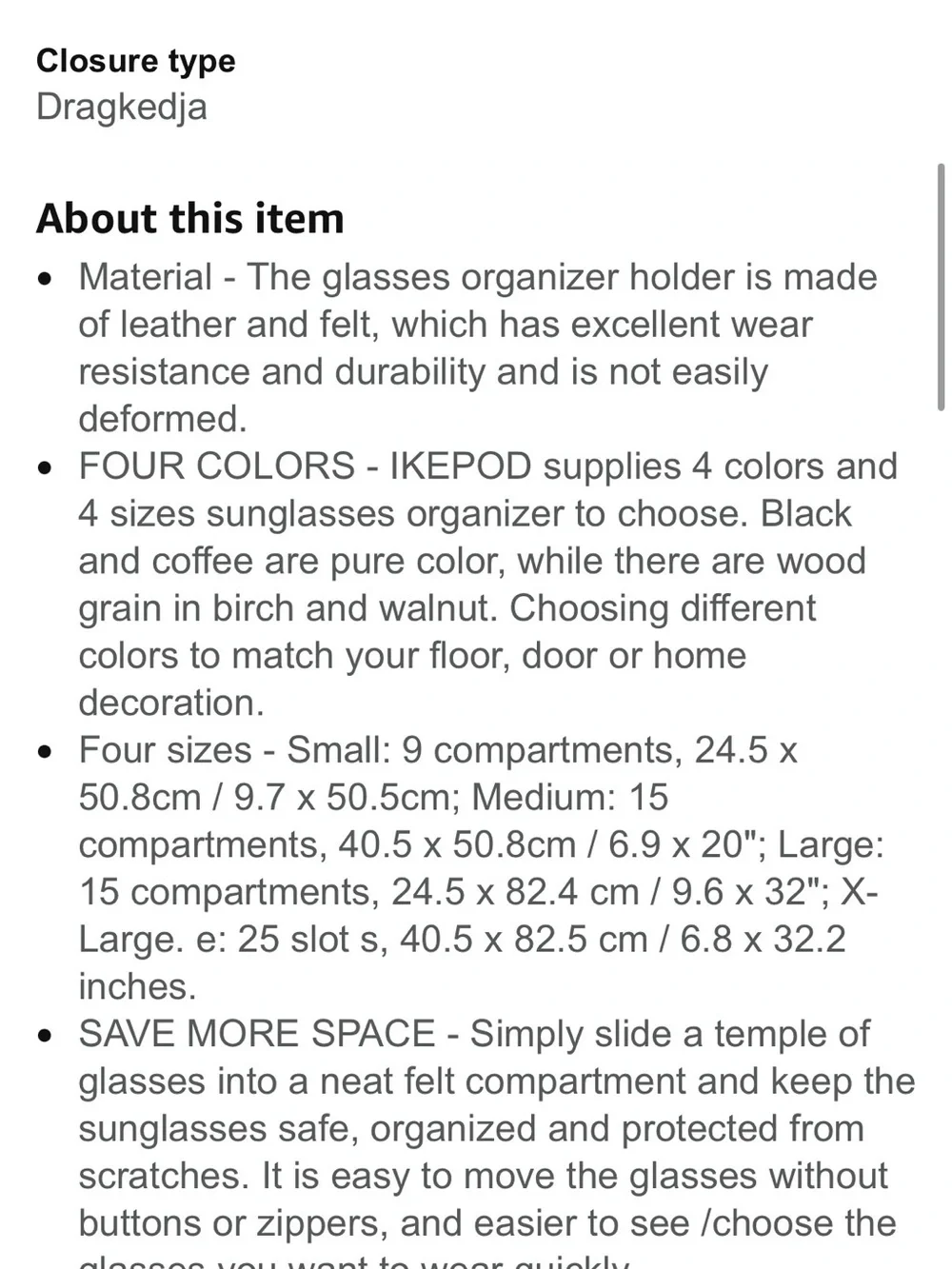 Hanging Sunglass Organizer - Pocket Storage for 15 Sunglasses